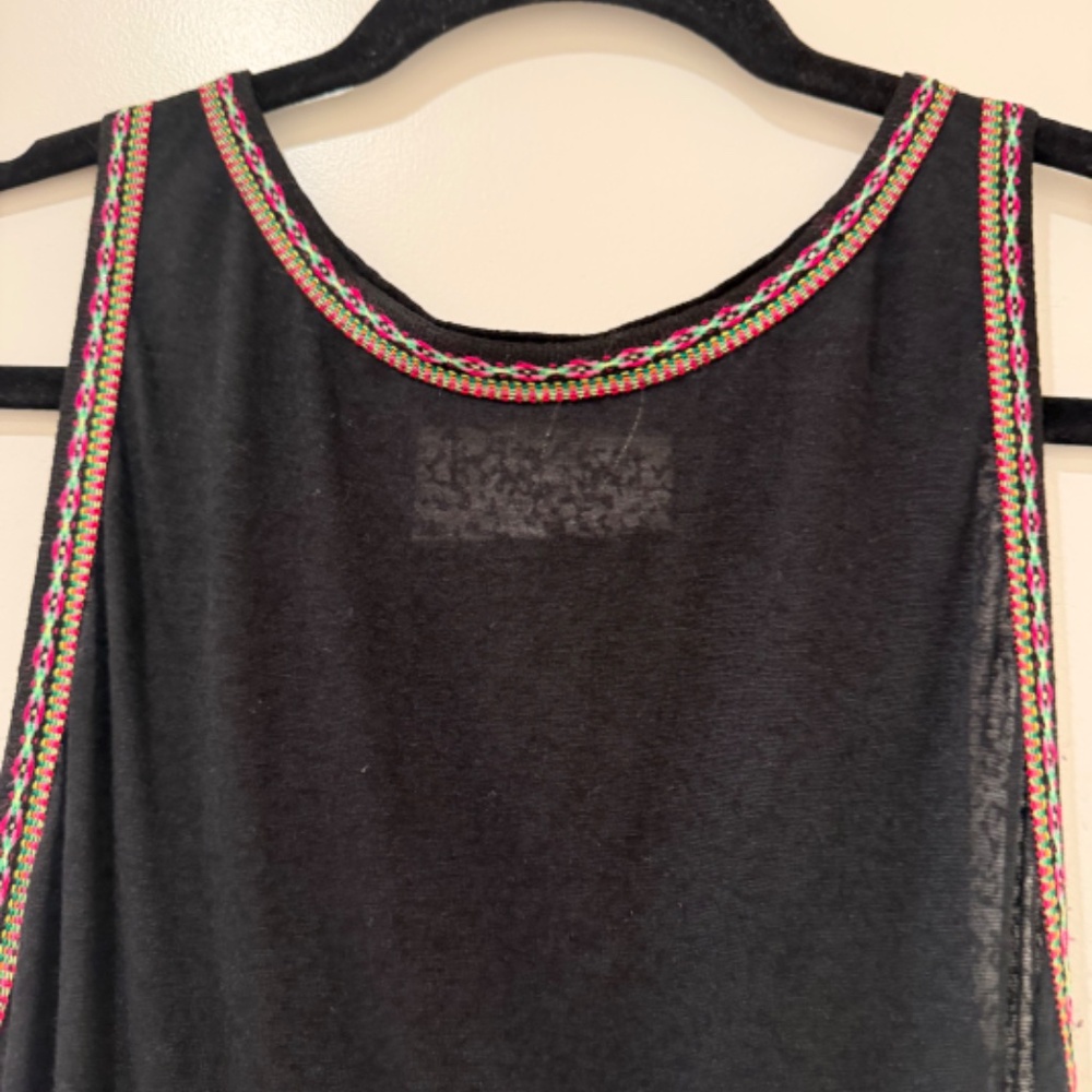 Pitusa Black Tassel Slit Maxi Dress XS/S Resort Beach Cover Up - Picture 7 of 8